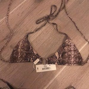 Frankie’s Bikinis Boa snake skin Bikini top